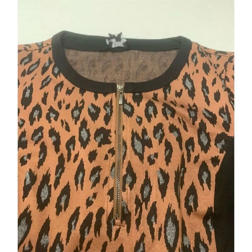 Cheetah Patterned Colorblock Dress - Picture 6 of 13